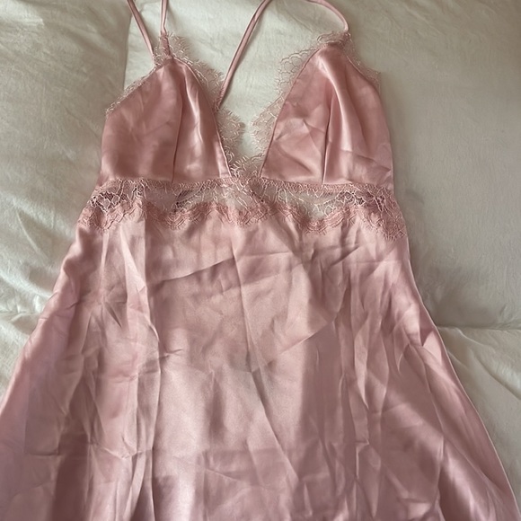Victoria’s Secret satin light pink lingerie lace cut out slip camisole dress! - Picture 3 of 7